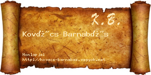 Kovács Barnabás névjegykártya