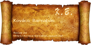Kovács Barnabás névjegykártya