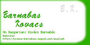 barnabas kovacs business card