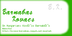 barnabas kovacs business card